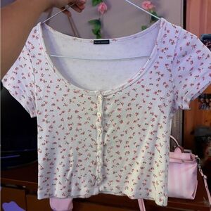 Brandy Melville Floral Button-Up Top